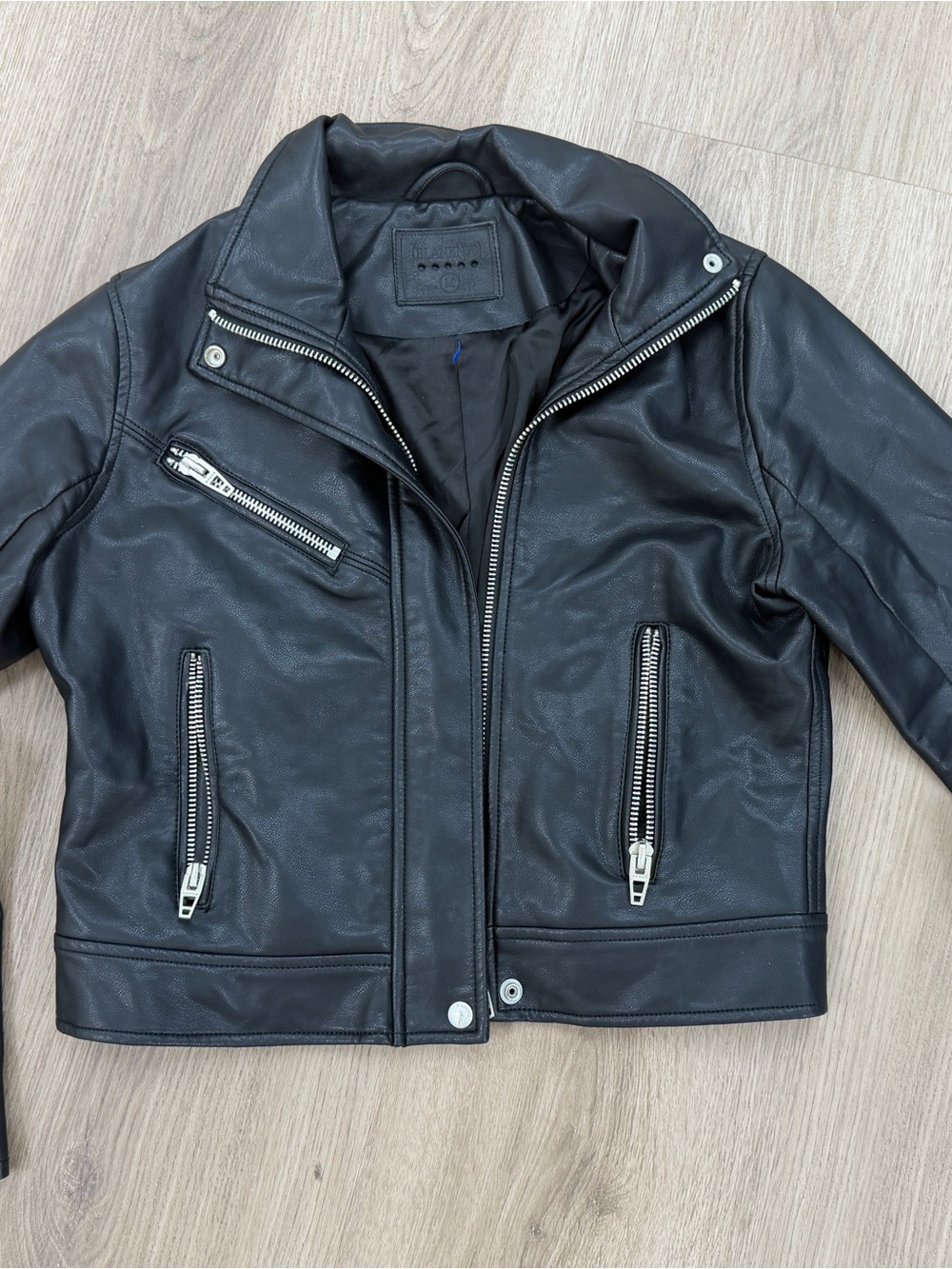 Blank NYC Black Leather Moto Jacket Sz M